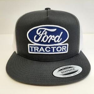 Ford Tractor Embroidered Patch Flat Bill Mesh Trucker Snapback cap hat